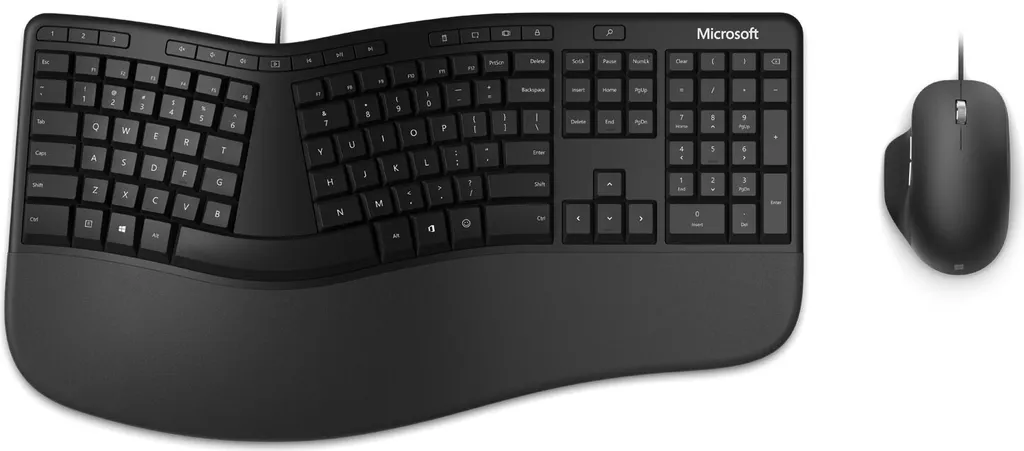 Pack Clavier et Souris Ergonomique Microsoft avec Repose-Poignet Doux