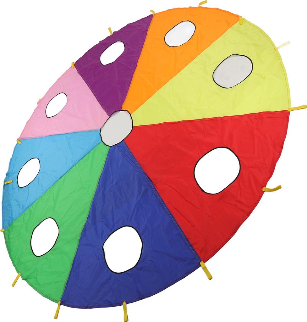 Kinder-Regenschirm-Fallschirm-Spielset, 9 Löcher, runde Form, aufblasbares Stock-Maulwurf-Schlagspiel für draußen