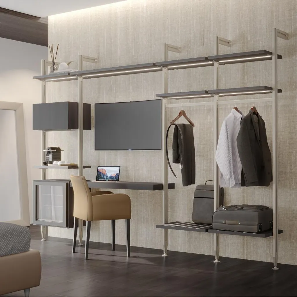 Structure de rayonnage Zero gris pierre pour étagère sol-mur - 2 pcs