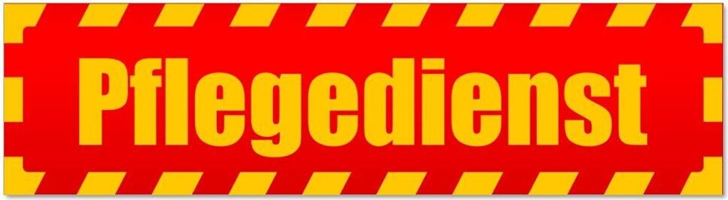 Kiwistar - Autoaufkleber - Rot - 60 x 16 cm - Pflegedienst gestreift - Hinweis Aufkleber Sticker für Auto, Kfz, Fahrrad, PKW, LKW