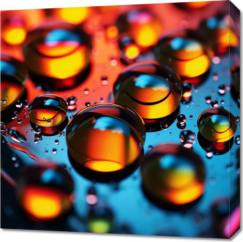 Quadro Moderno 60x60 cm Gocce d'Acqua - Stampa su Tela Canvas Alta Qualità