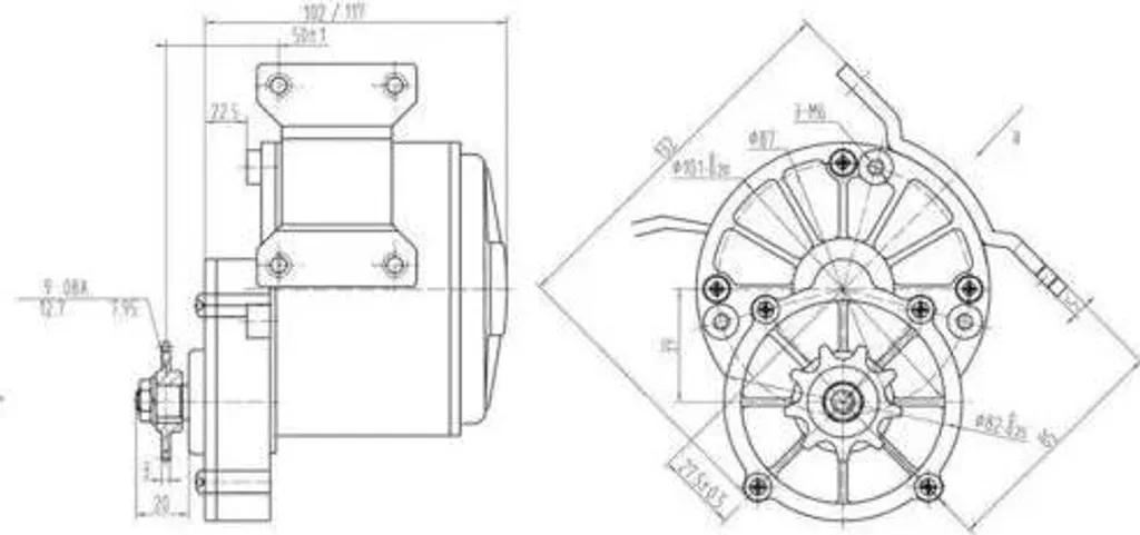 Kit Trasformazione Bici Elettrica 24V 250W Motore a Catena Nero - 7