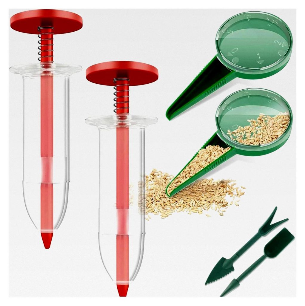 6 Stück Saatgut-Sämaschine Set, Samenspender für Aussaat, Hand-Saatgut-Sämaschine, Werkzeug für Setzlinge, geeignet für Gemüse, Blumen, Bew...