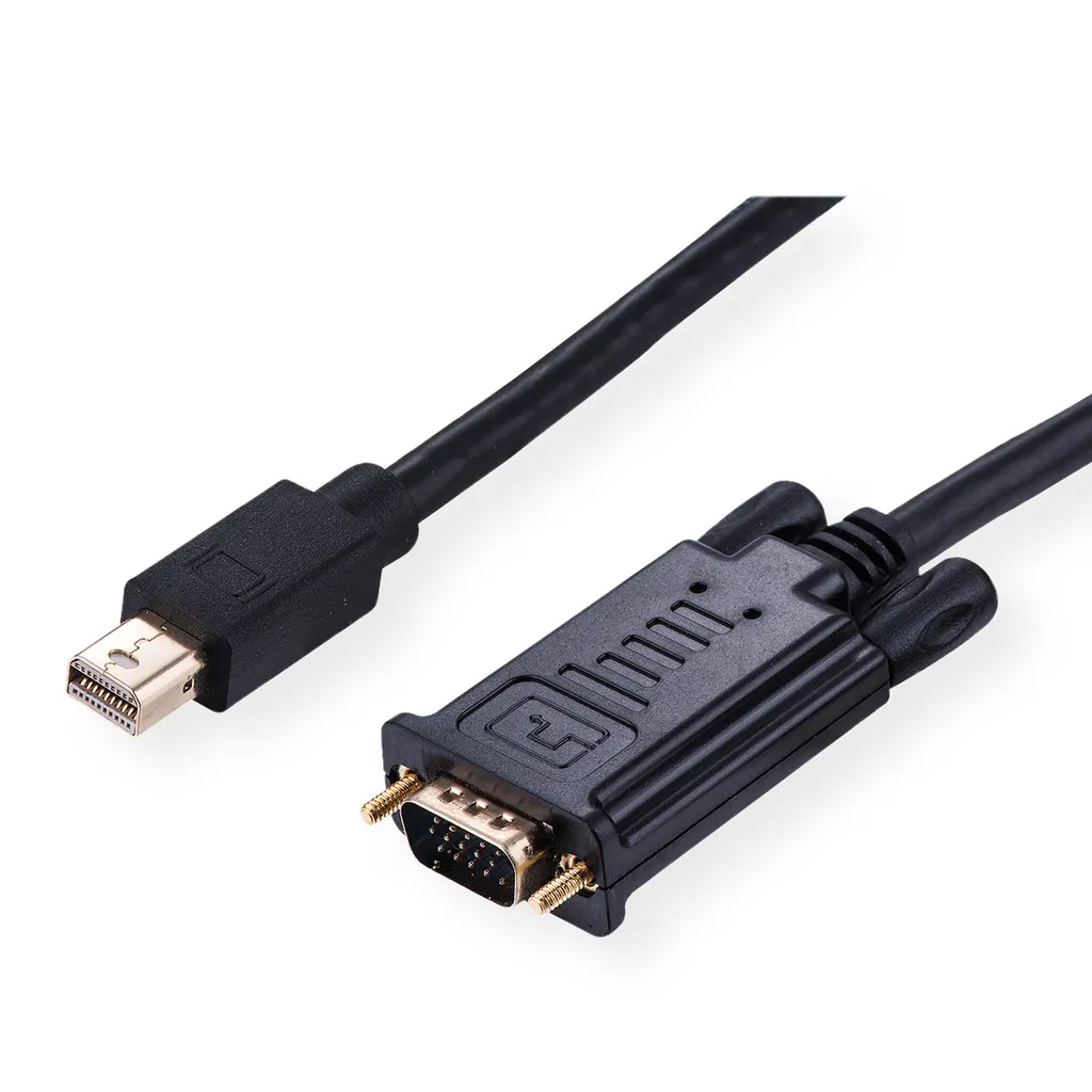 Câble Mini DisplayPort vers VGA VALUE - Adaptateur Mini DP VGA Noir 2m - 3