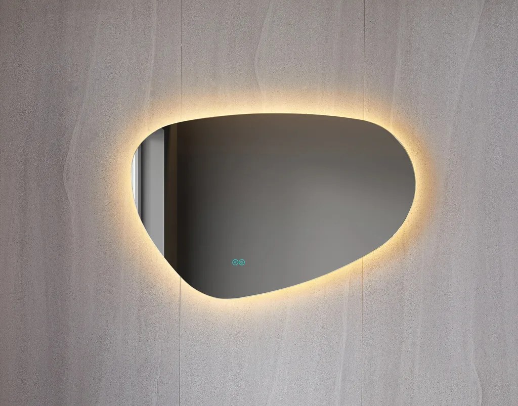 Grand miroir LED asymétrique 100 cm - Solution antibuée salle de bain