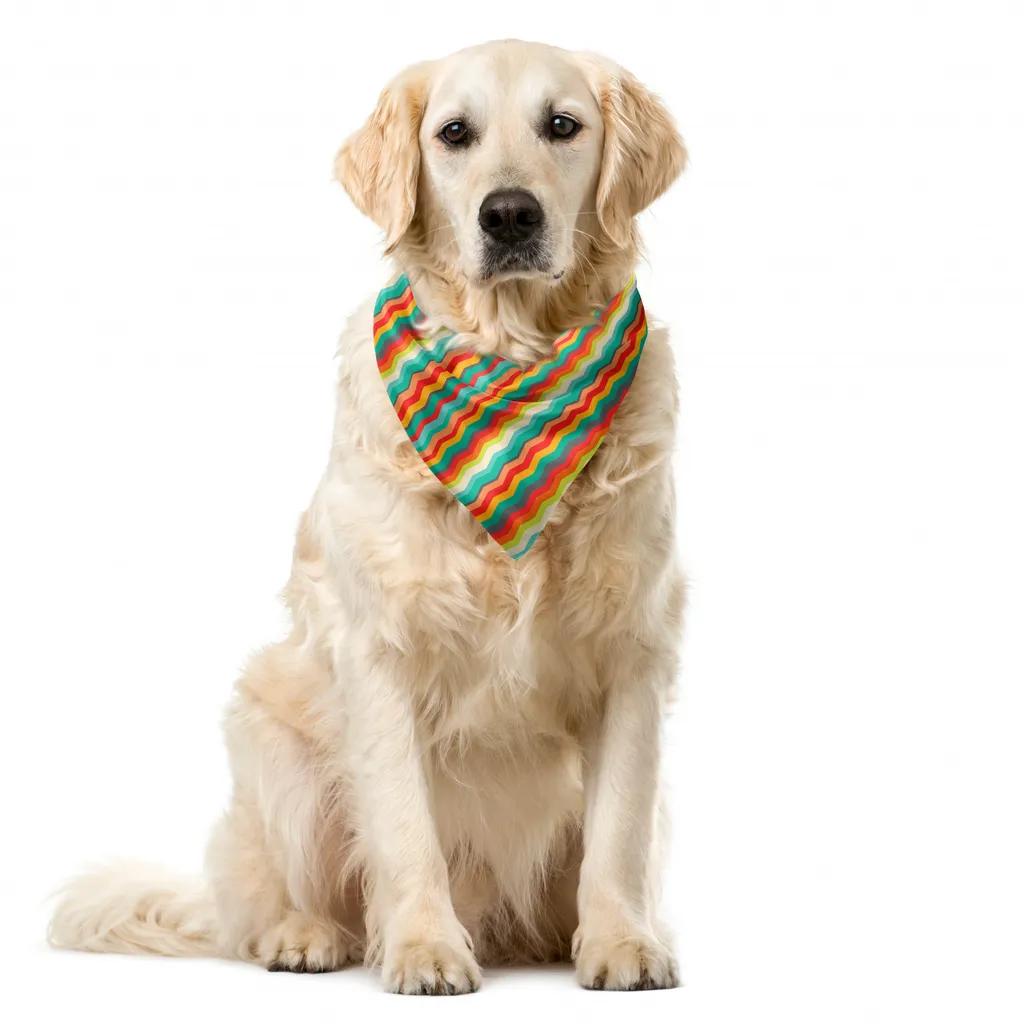 ABAKUHAUS Bandana angolare per animali domestici, Geometric Abstract Wave, 40x40 cm, multicolore