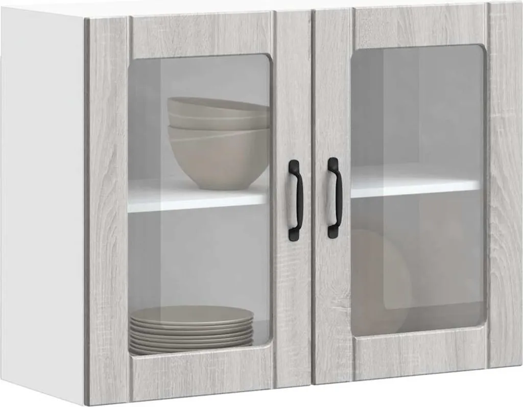 vidaXL Parete Attrezzata Cucina Lucca Grey Sonoma | Mobile Vetro