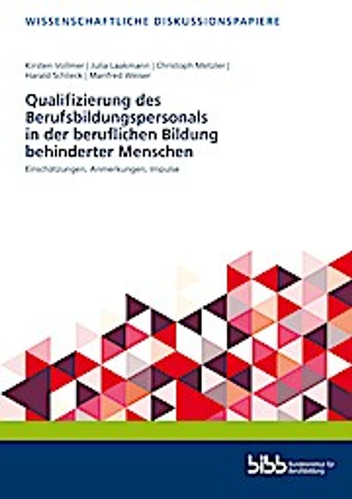 Qualifizierung des Berufsbildungspersonals in der beruflichen Bildung behinderter Menschen