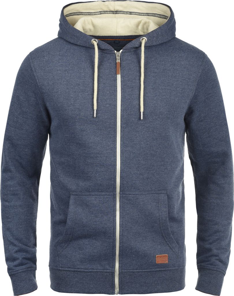 BLEND BHHulker Herren Sweatjacke Kapuzenjacke Hoodie mit Kapuze Reißverschluss Kängurutasche Baumwollmischung Regular fit