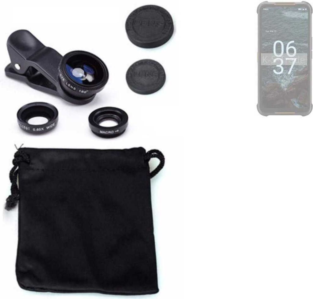 K-S-Trade Smartphone Kamera Linsen Set Kompatibel mit AGM H5 3in1 Clip-On Kamera Adapter Macro Weitwinkel FishEye Fischauge Objektiv Linse