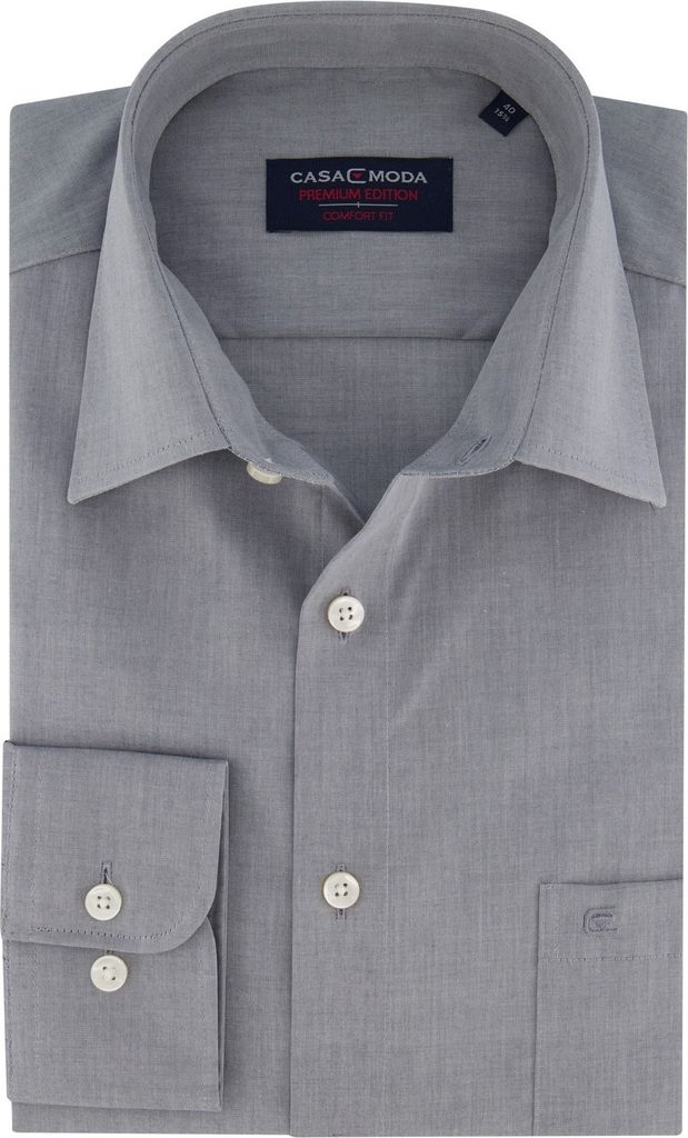Casa Moda Hemd grau uni Comfort Fit Produktbild 