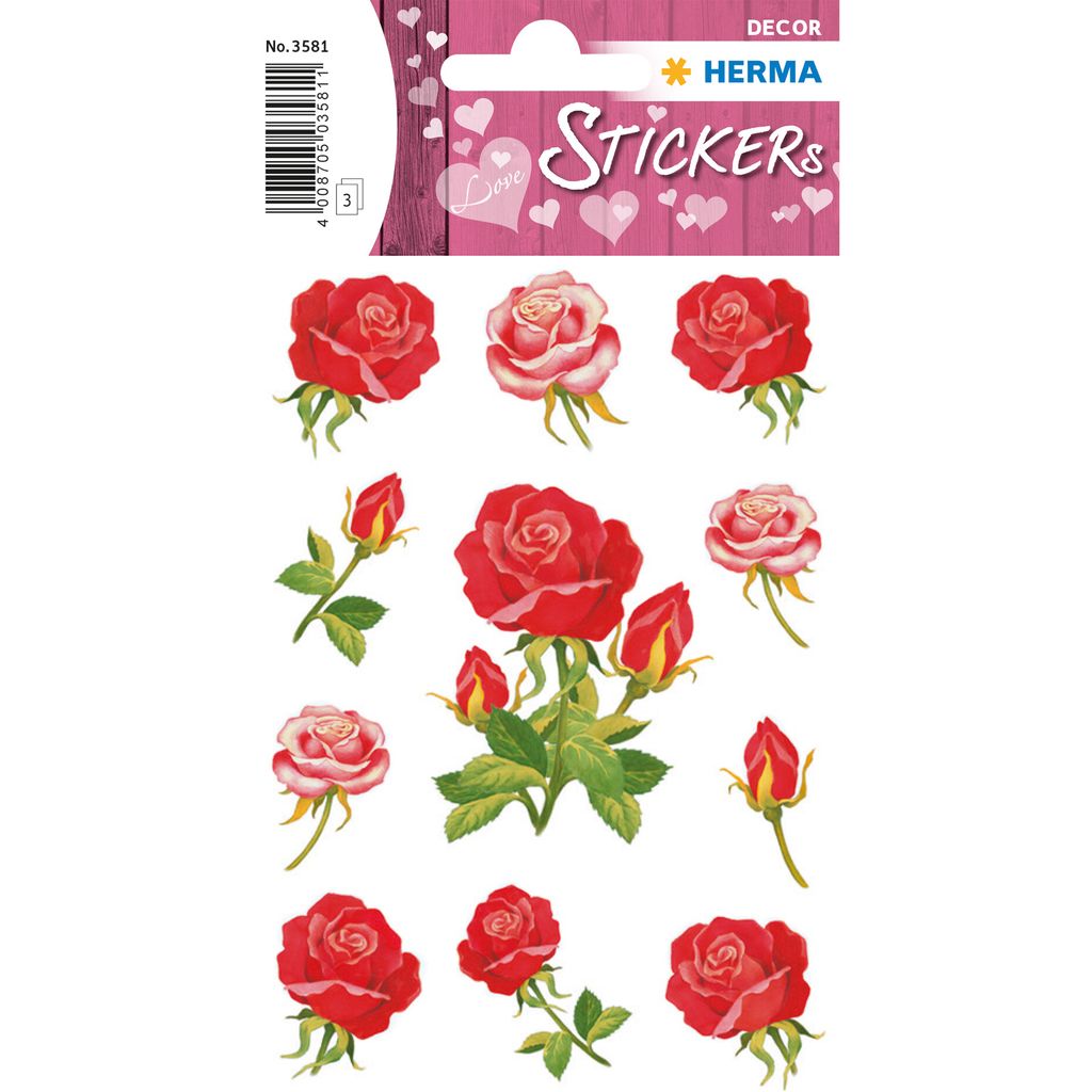Étiquettes décoratives HERMA DECOR Roses 3 feuilles 8,4 x Image du produit 