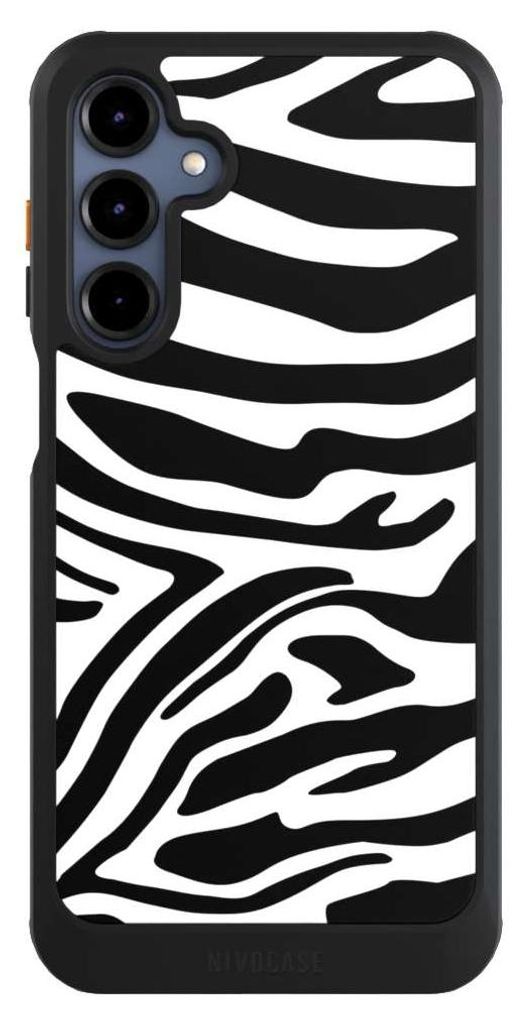NIVOCASE Hülle für Samsung Galaxy A16 5G Handyhülle NIVOcore Case Schwarz Animal-Look Animalprint Zebra