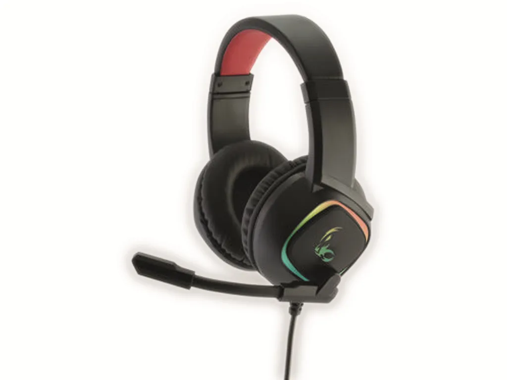 MediaRange MRGS301 cuffie/cuffie cablate Head-band Gaming Nero, Rosso