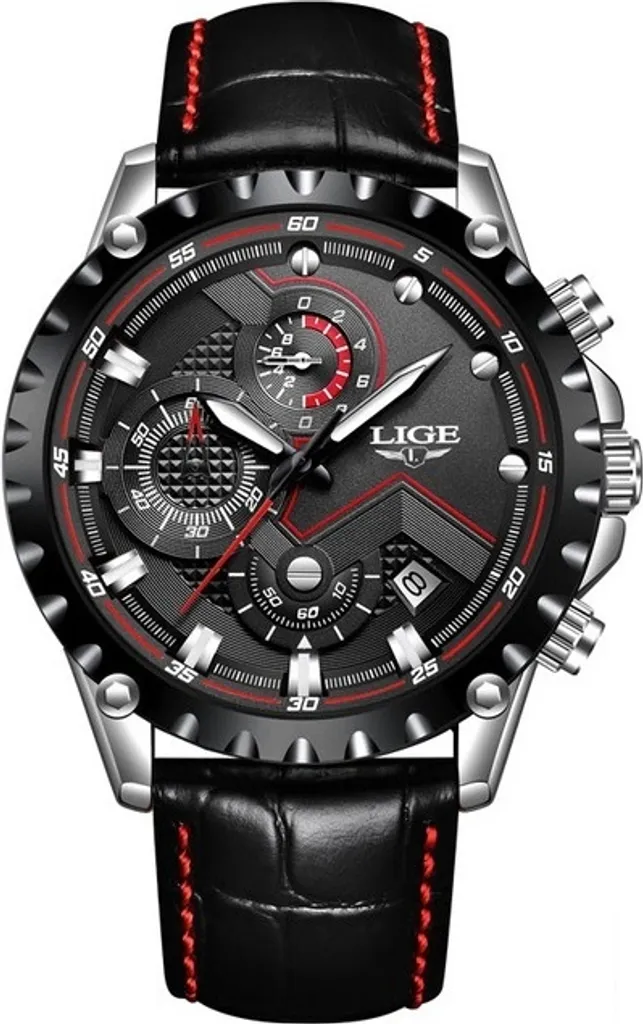 Montre-bracelet analogique LIGE pour Homme en acier inoxydable