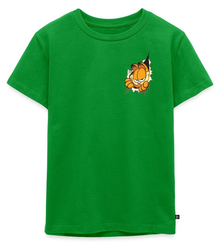 Spreadshirt Garfield Hier Ist Garfield Kinder Premium T-Shirt, 98/104 (2 Jahre), Grün