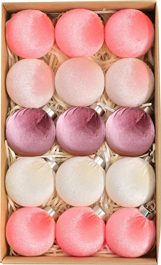 15 Stück Weihnachtskugel-Ornamente, leichte, bruchsichere Samtkugeln, wiederverwendbar, festliche Hängedekorationen für den Weihnachtsbaum zu Hause