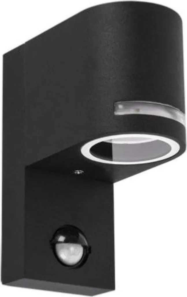 Applique Murale Extérieure Détecteur IP44 Noir pour Ampoule GU10 - Léo