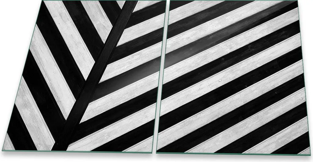 Copri Fornelli Design Nero 2 Pezzi 40x52 | Tagliere in Vetro Elegante