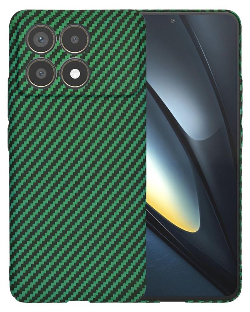 Techsuit Carbonite FiberShell Back Cover Hülle für Xiaomi Poco F6 Pro - Grün