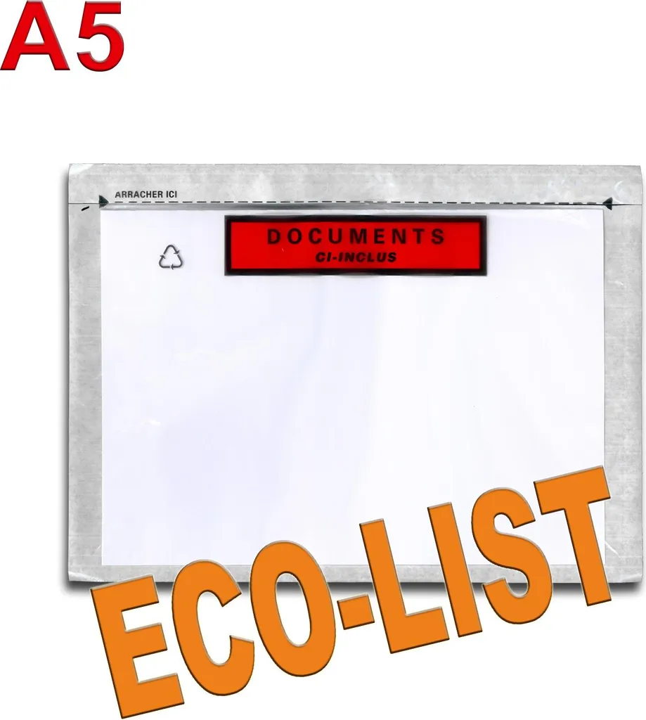 Pochettes documents ci-inclus format A5 lot de 500 unités eco-list - 2
