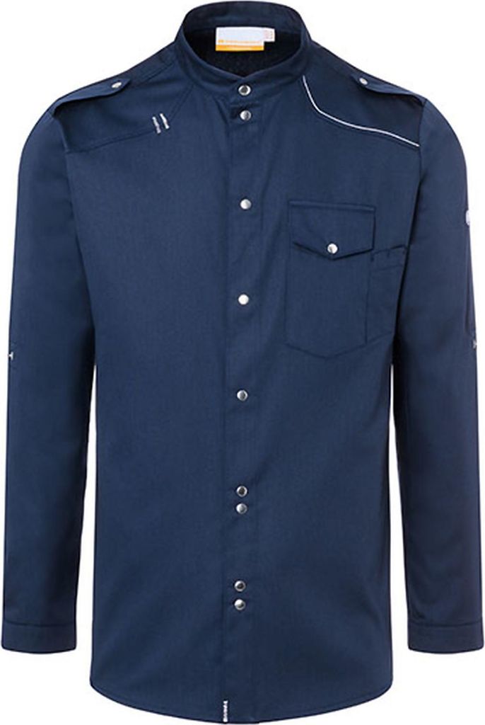 KARLOWSKY Herren Kochhemd NEW-IDENTITY Langarm Modern-Fit Marine 46