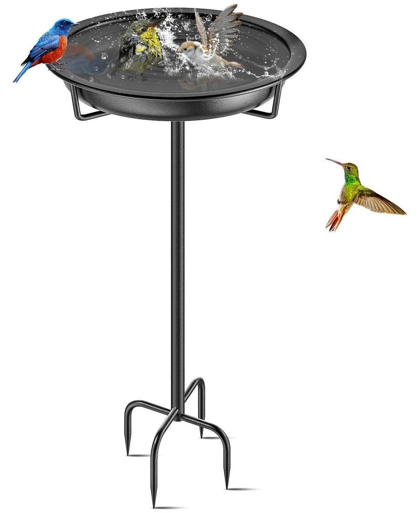 Vogeldrinkbak, staand, metaal, 92x27 cm, zwart, Productafbeelding 
