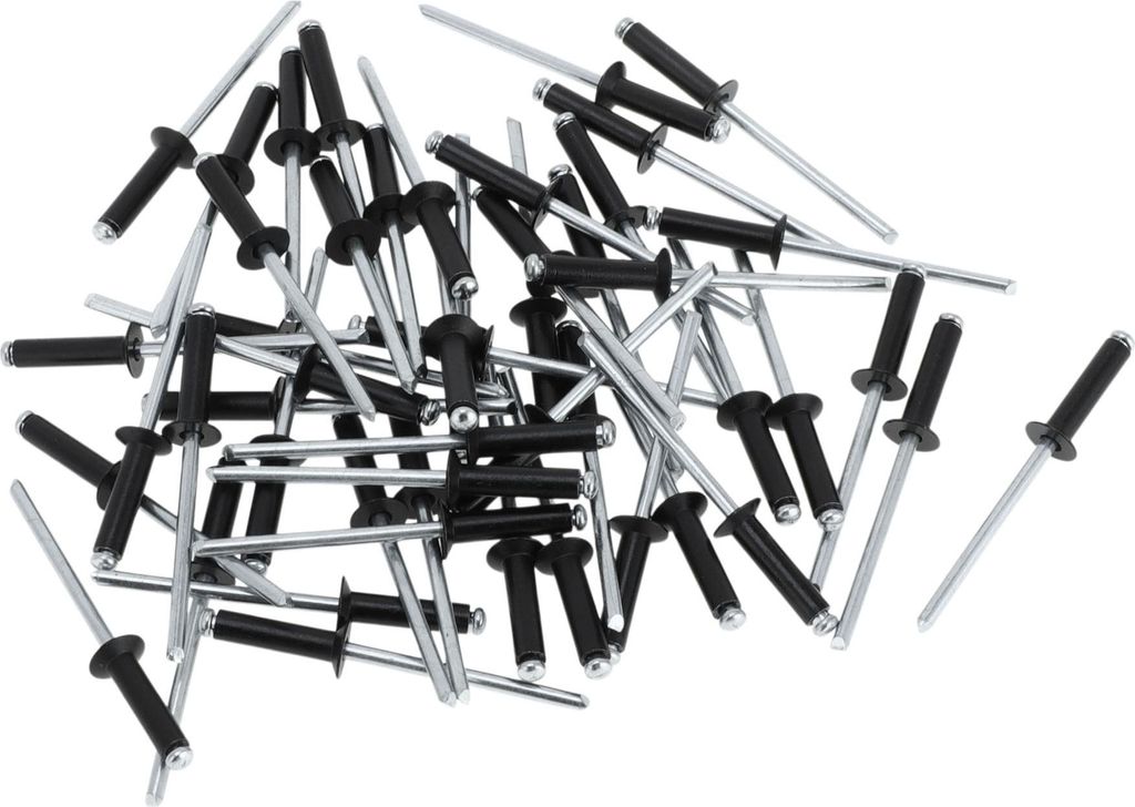 Offene Enden Großkopf Blindnieten 5mm Griffdurchmesser 20mm Grifflänge 9mm Flanschdurchmesser Aluminiumlegierung Eisen Silberton Schwarz 50 Stück