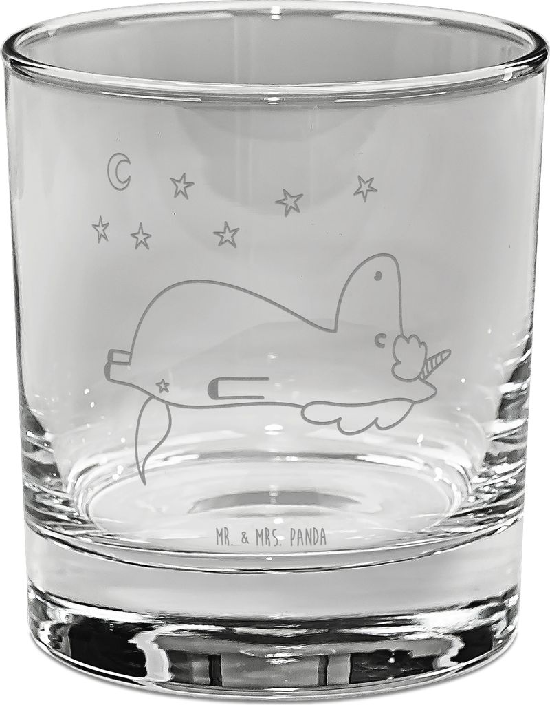 Mr. & Mrs. Panda Glas Einhorn Sternenhimmel - Transparent - Geschenk, gravur, Tumbler, Einhörner, Ginglas, Sterne, Trinkglas, Verrückt, Unicorn, ...