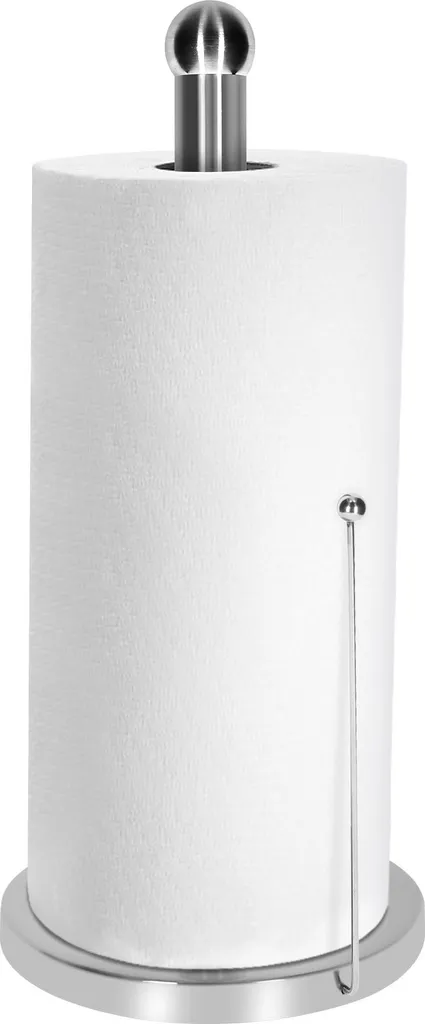 Cheffinger Portarotolo Cucina Acciaio Inox Argento con Barra Laterale