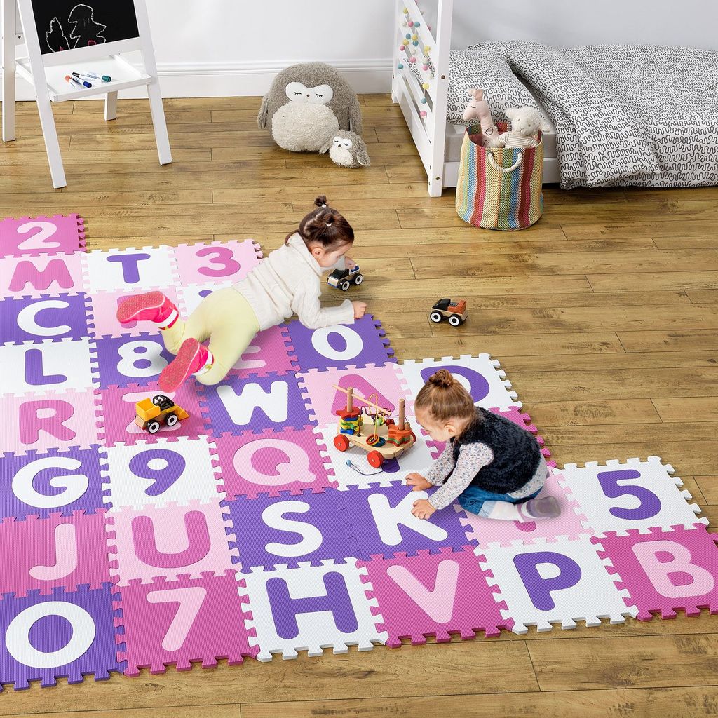 36pcs/Set Buchstaben Zahlen Puzzle Pad Kinder Teppich Weich Fußboden Spielmatte 
