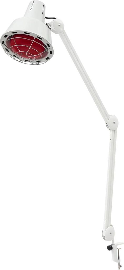 Infrarot Wärmelampe - Klemmlampe/Clip-On - 180° verstellbar - 3 Heizstufen - Elektrisch ohne Batterien - Linderung bei Muskelschmerz - Weiß