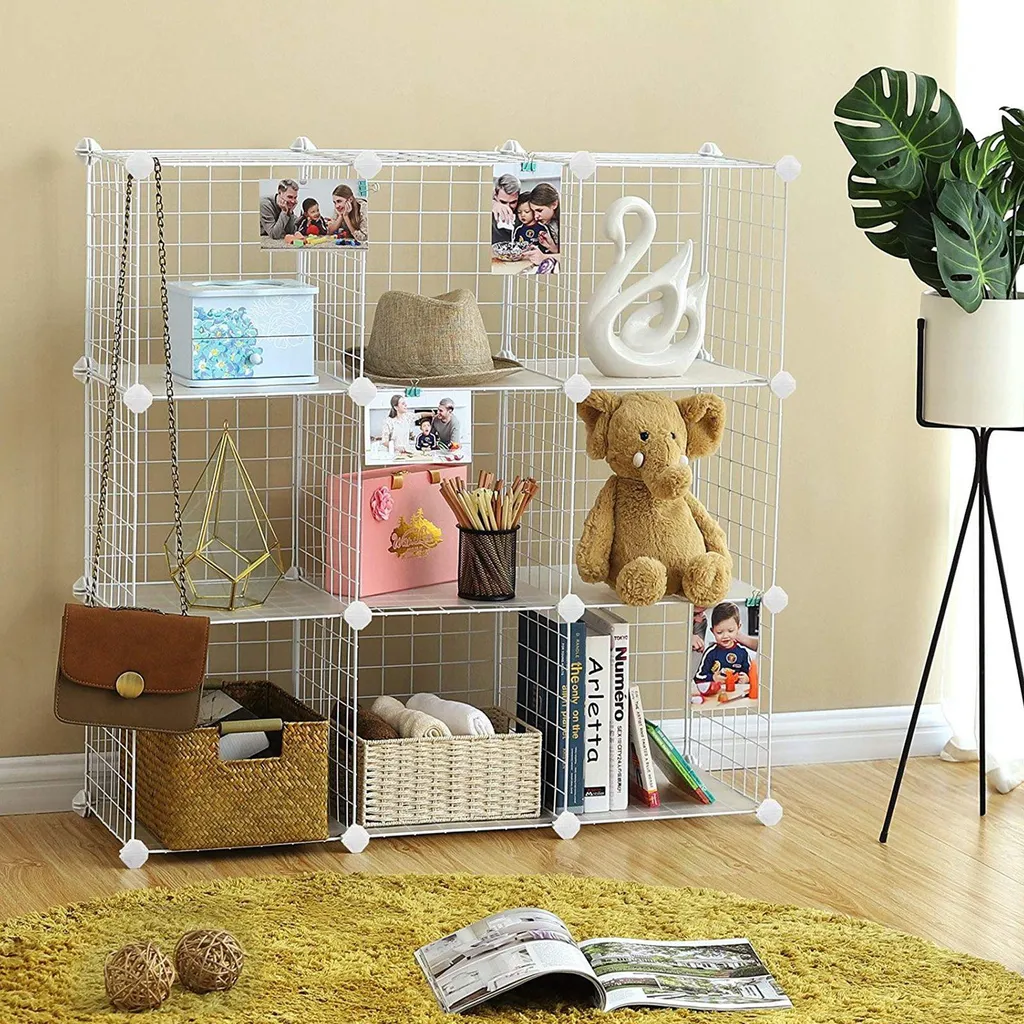 Étagère sans vis à 9 compartiments blanche modulable pour rangement - 5