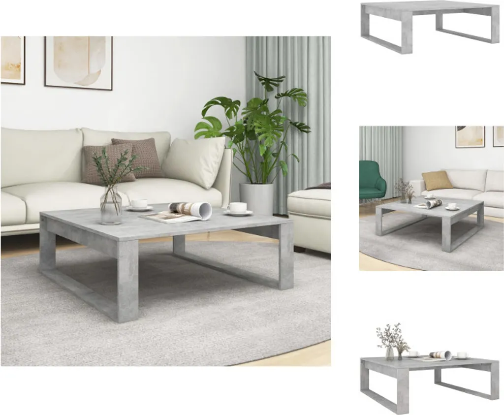 Tavolino caffè Grigio Cemento 100x100x35 cm vidaXL - Design Industrial - 1