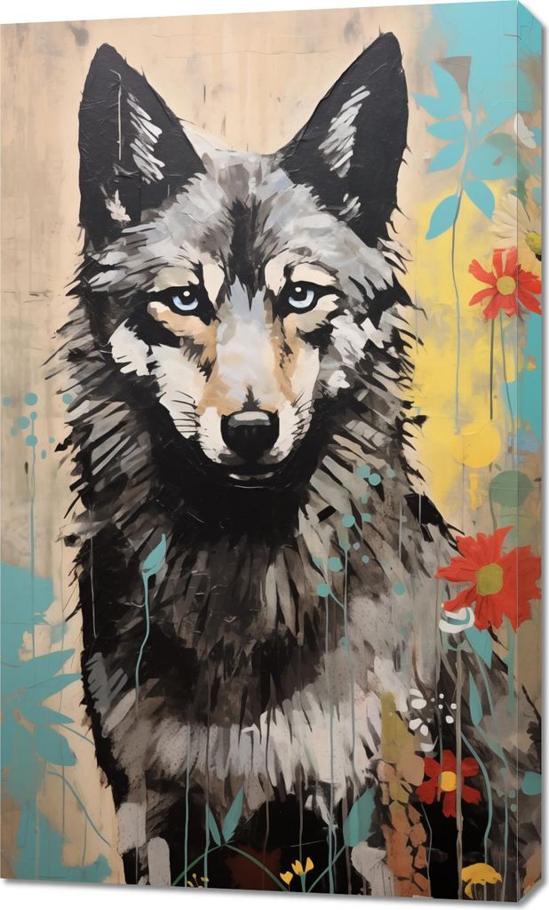 Bild 60x100cm Durchdringung der Wolfsnatur