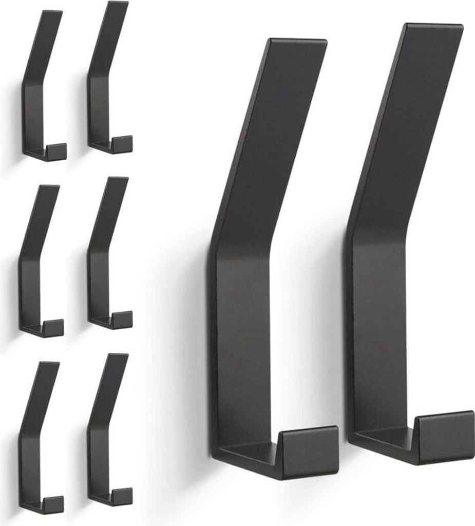 8-teiliges Garderobenhaken-Set, Wandgarderobe (mit unsichtbaren Schrauben), moderner Garderobenhaken für Jacken, Mäntel, Kleidung, Schals, Handta...