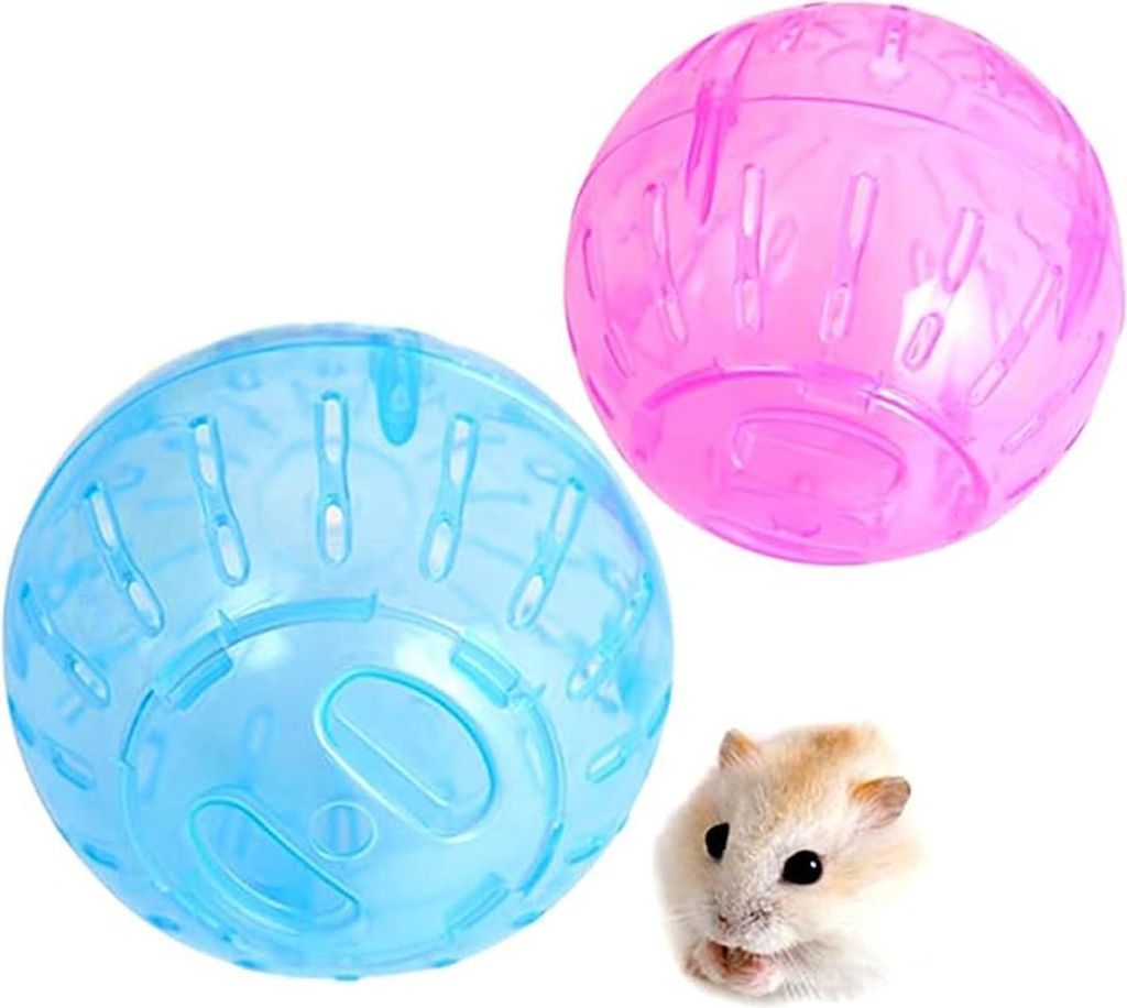 Hamsterballen 2er-Pack - 12 cm Plastik-Hamsterball Fitnessball Tragbare Transparente Miniball für Bewegung und Spiel - Gesundes und Sicheres Spiel...
