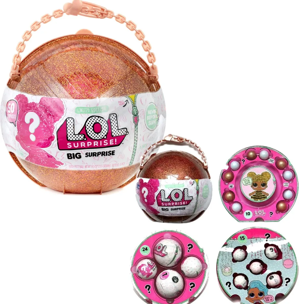 L.O.L. Surprise Big Surprise Dorée : 50 Cadeaux et Poupées Exclusives