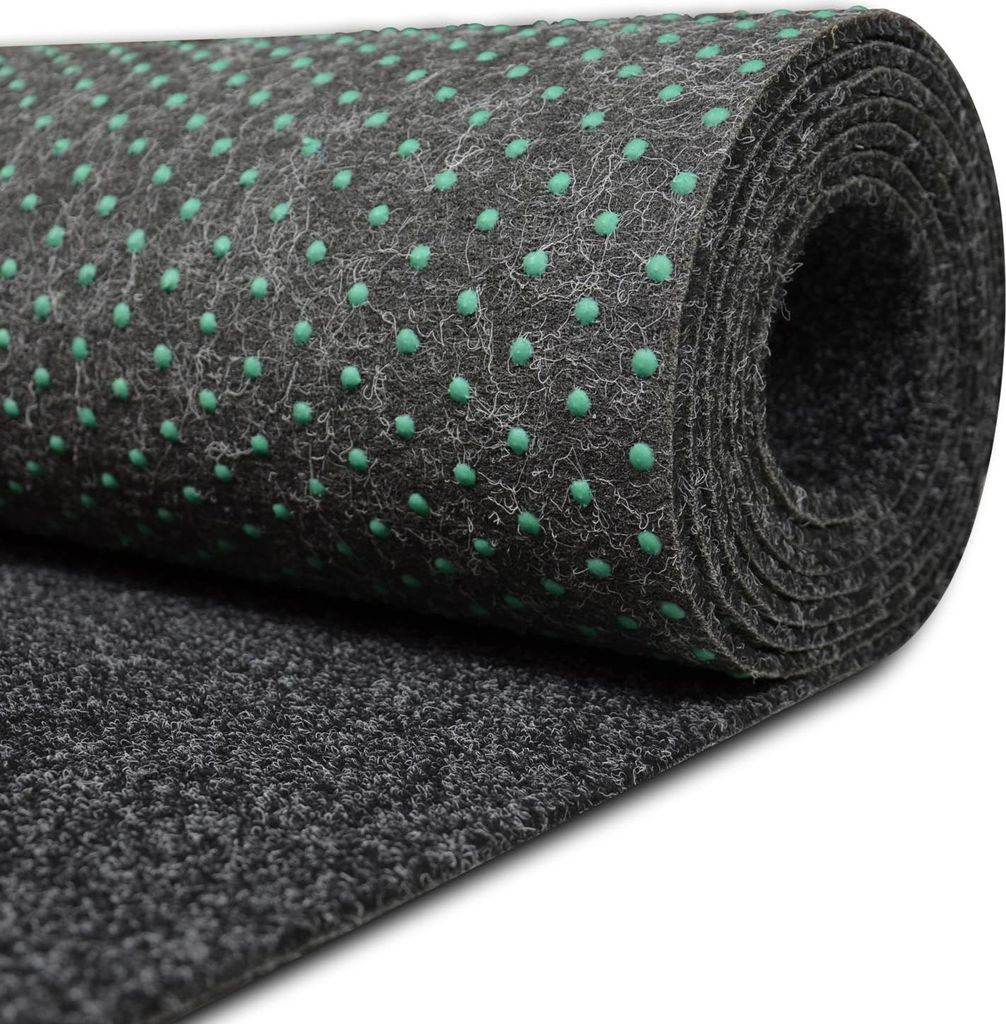 MDEKOR Outdoor-Rasenteppich 12m x 100 cm für Balkon, Anthrazit, wasserdurchlässiger Kunstrasen mit Noppen, 1 m breit