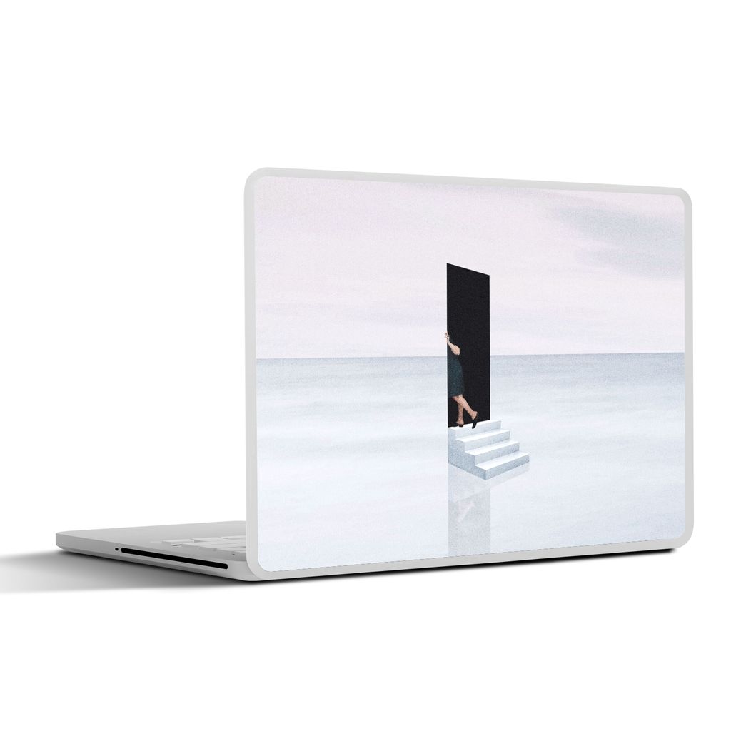 MuchoWow Laptop Aufkleber Sticker Cover Vintage - Tür - Abstrakt 25x18 cm - Laptop-Deko