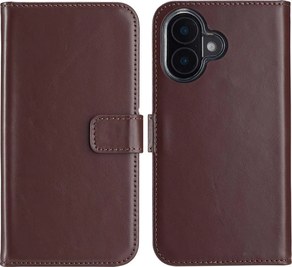 Custodia Protettiva Selencia iPhone 16 - Vera Pelle Marrone Antishock