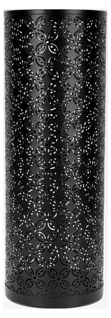 Regenschirmständer Modern Schwarz, 42 x 15 cm, runder Schirmhalter, Metall für Zuhause, Büro & Eingang, Kleeblatt-Design