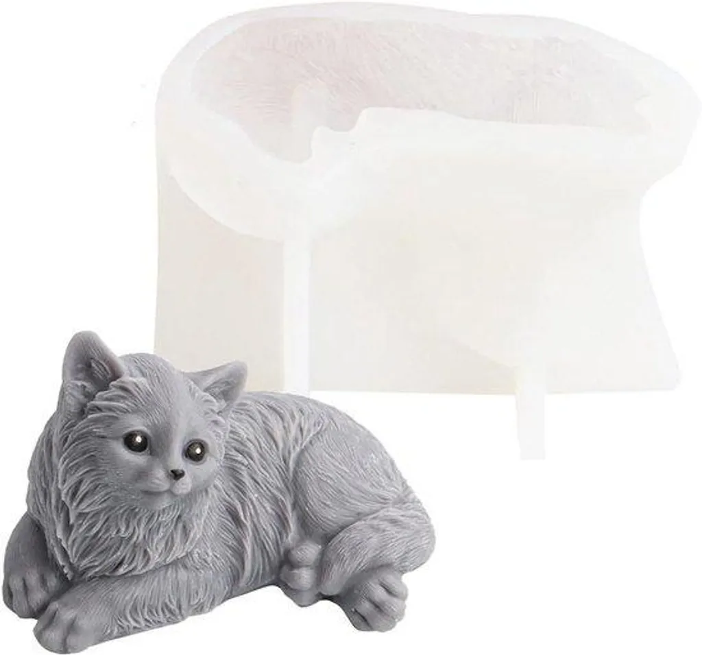 Moule 3D silicone chat et chien pour gâteau en pâte à sucre