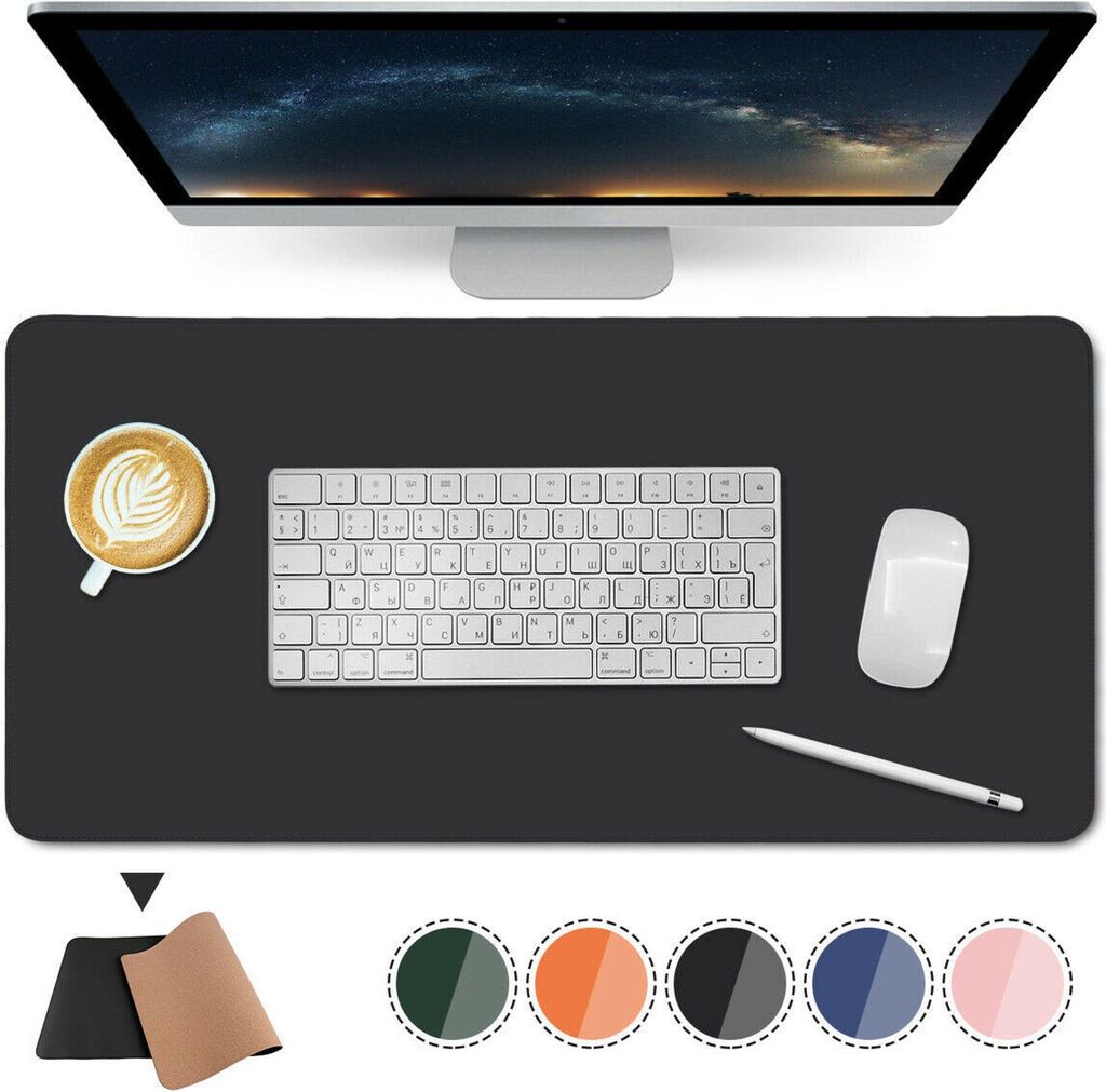 Schreibtischunterlage,Kork &Kunstleder Mauspad, Genähten Kanten Tischunterlage, ultradünn wasserdicht,zweiseitig nutzbar,für Büro/Zuhause (120 ...
