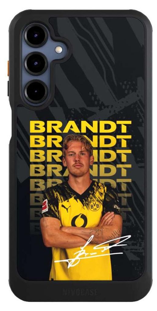 NIVOCASE Hülle für Samsung Galaxy A16 5G Handyhülle NIVOcore Case Schwarz BVB Borussia Dortmund Julian Brandt