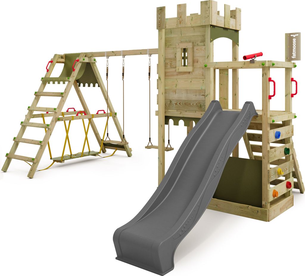 Ritterburg Fatmoose BoldBaron Boost XXL Kletterturm mit Surfanbau in Anthrazit