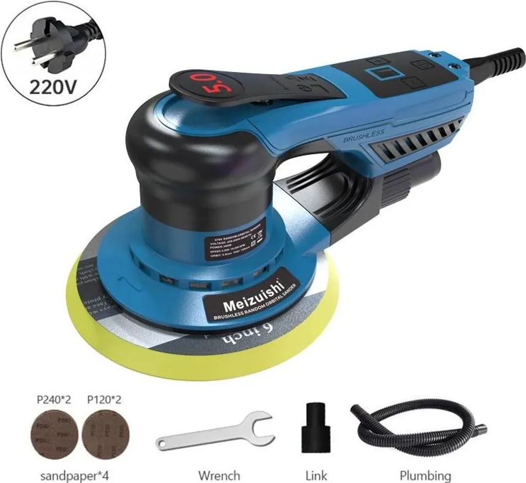 Ponceuse orbitale Brushless 360W réglable pour finition de surface - 2