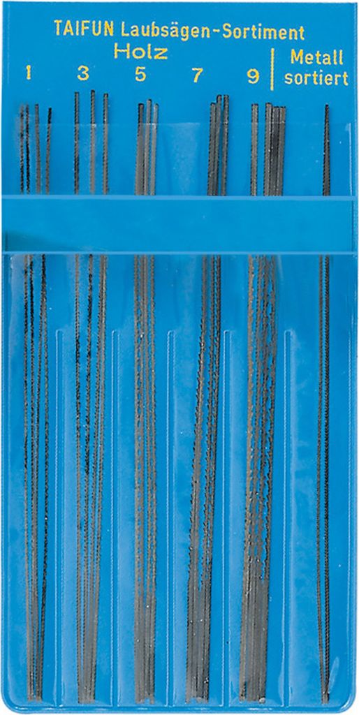 SELVA Laubsägeblätter, 22 Sägeblätter in 13 cm Länge, für Metall und Holz, ermöglichen ein sauberes, glattes Sägen und Zuschneiden