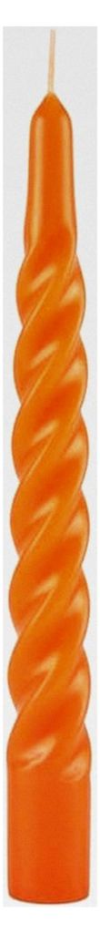 Lackierte Kerzen Tortiglione Ø 2,2 cm H 21 cm - 3 Stück - Orange