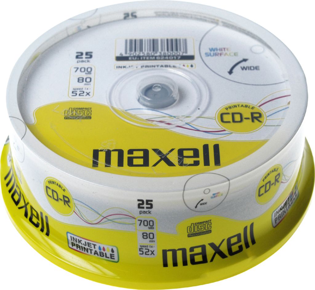 Maxell CD-R 80 Inkjet white, Cake 50 Obrázok produktu 